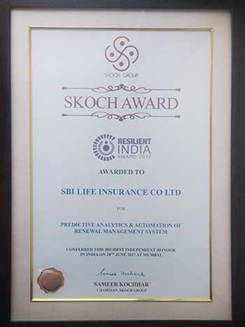 SBI Life  DSCI Excellence Awards 2017